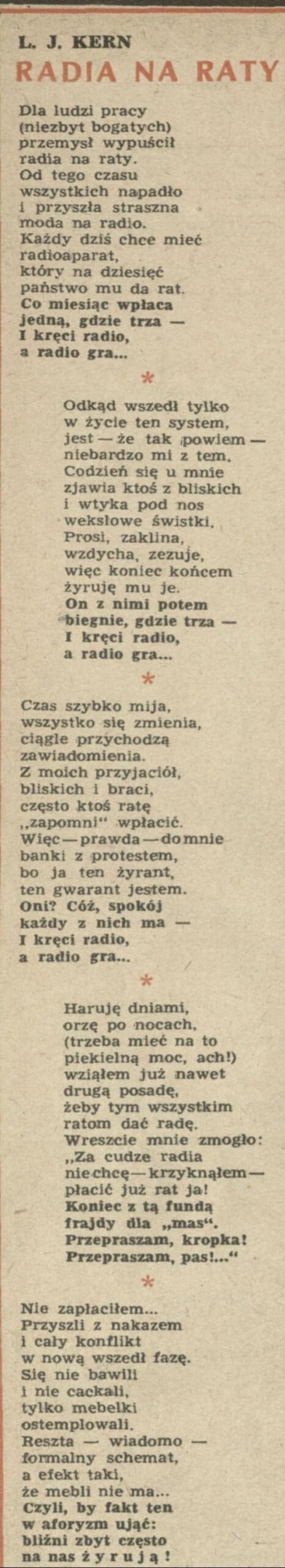 Analiza wierszy Kerna i emocji